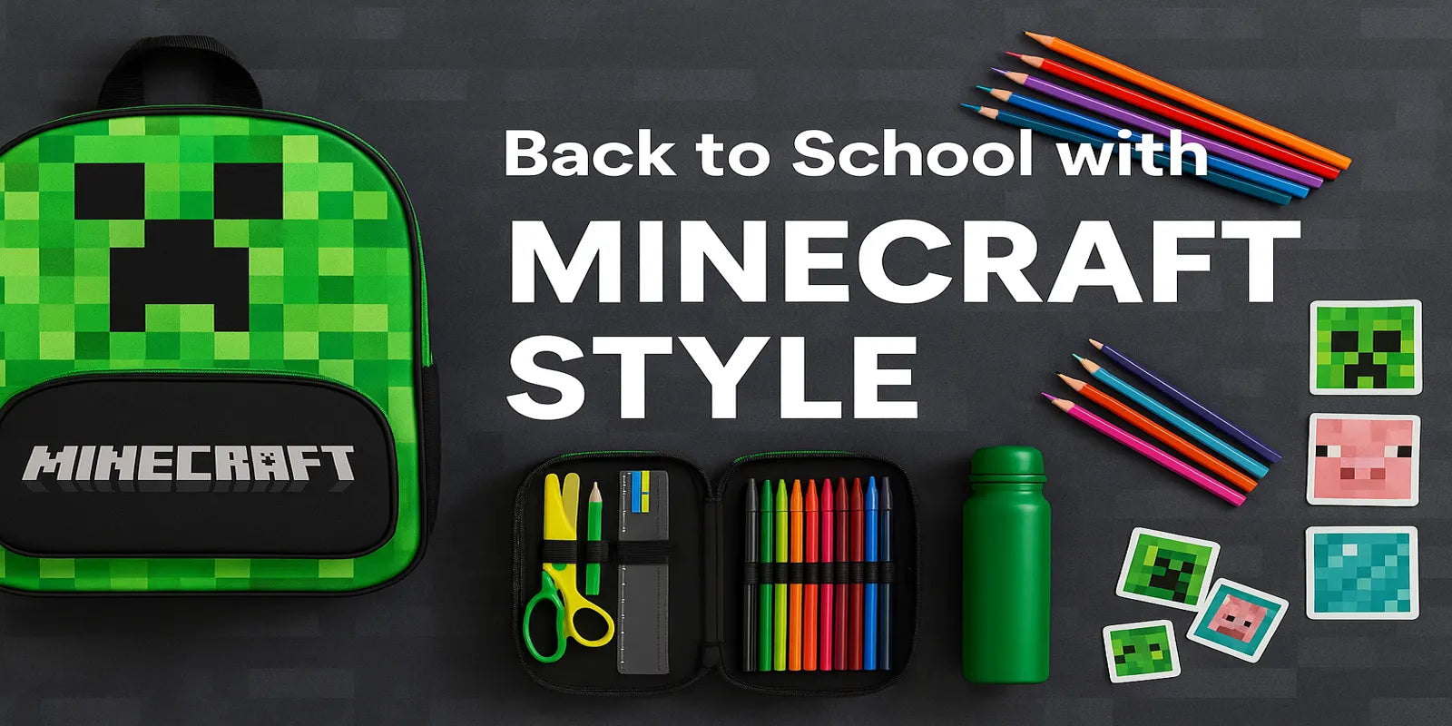 Minecraft Schulbedarf kaufen – Rucksäcke, Mäppchen und mehr für Fans