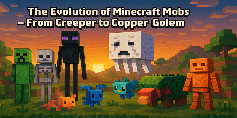The Evolution of Minecraft Mobs: From Creeper to Copper Golem + Merchandise for Fans