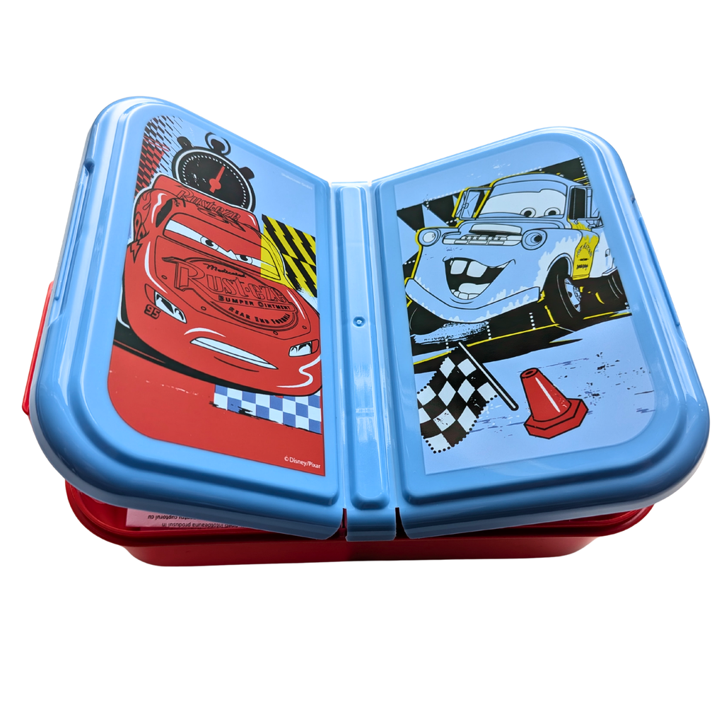 Cars broodtrommel met open dubbel deksel