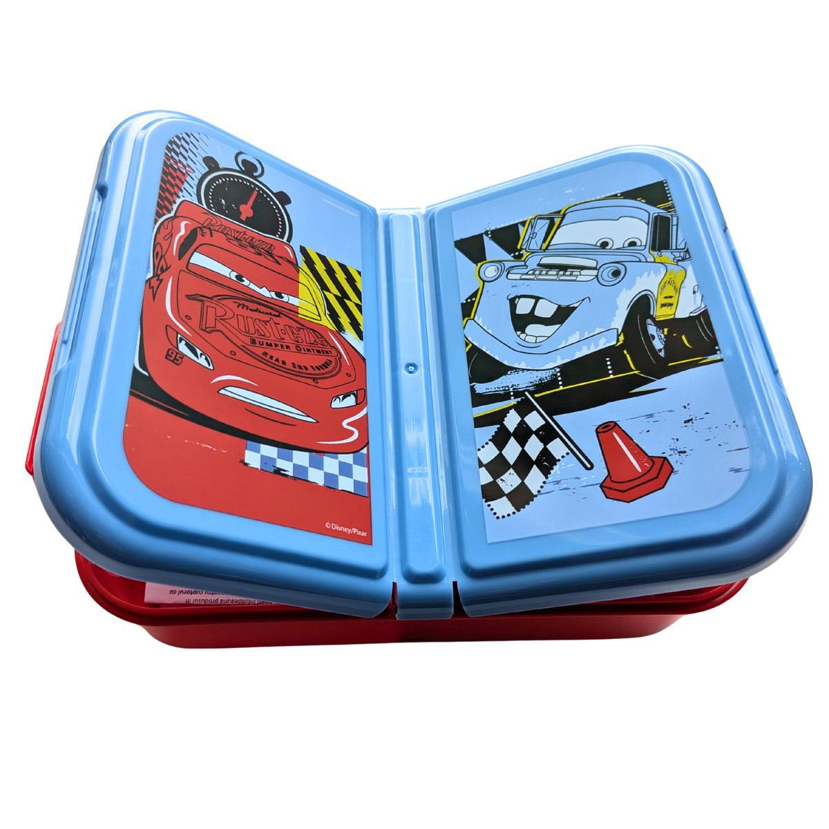 Cars broodtrommel met open dubbel deksel