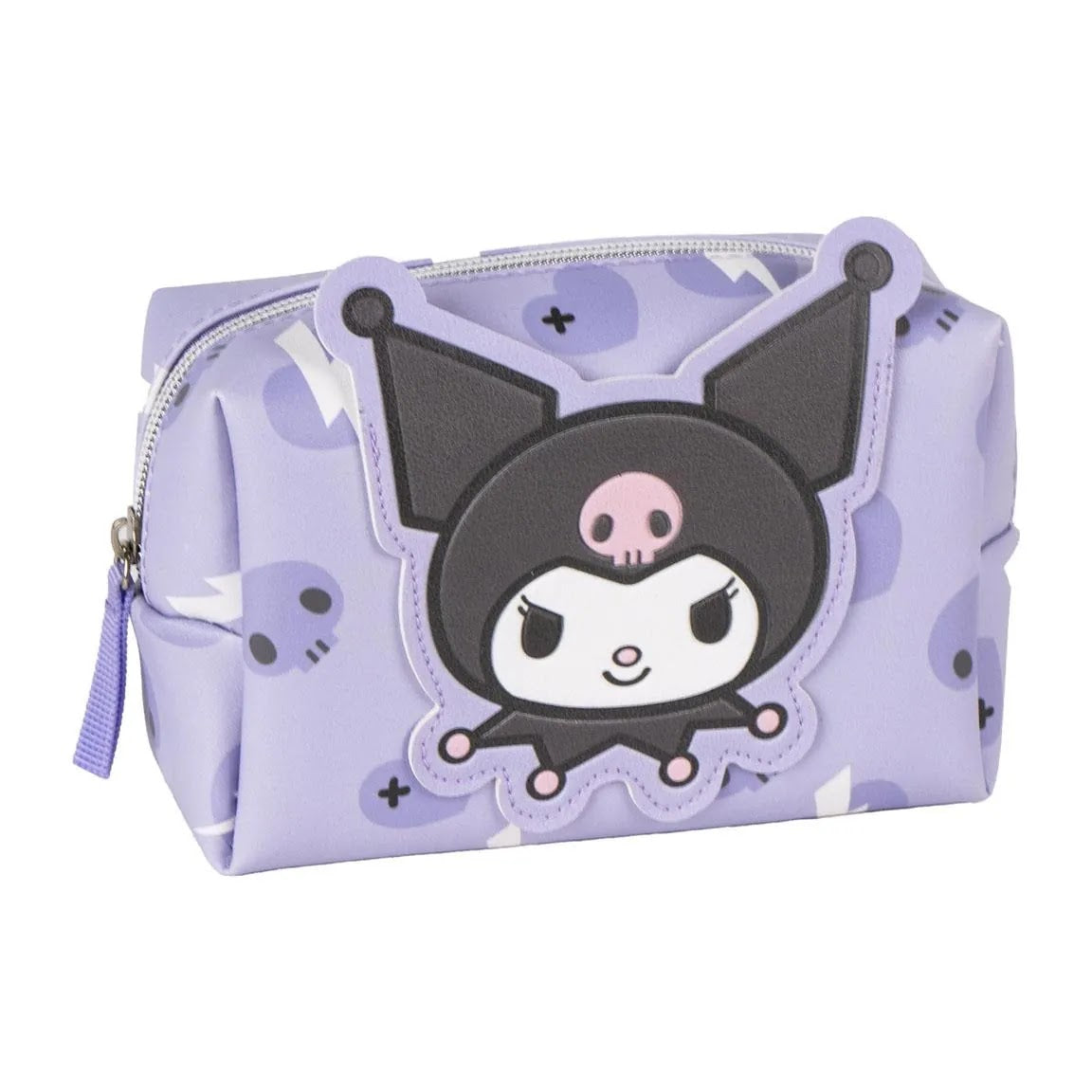 Hello Kitty Kuromi toilettas meisjes lila met grote Kuromi figuur vooraanzicht