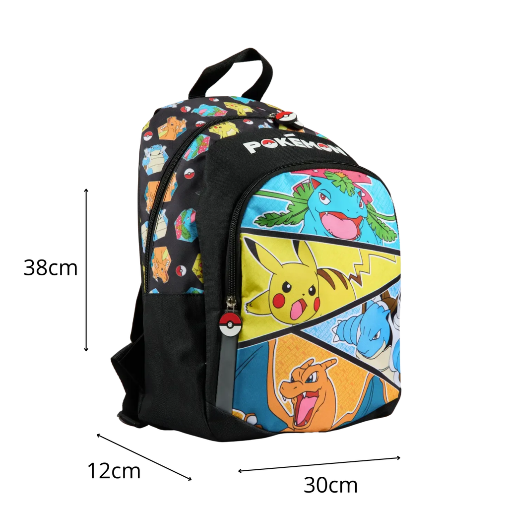 Pokémon Rucksack - Glurak, Turtok, Bisaflor und Pikachu - Höhe 38cm