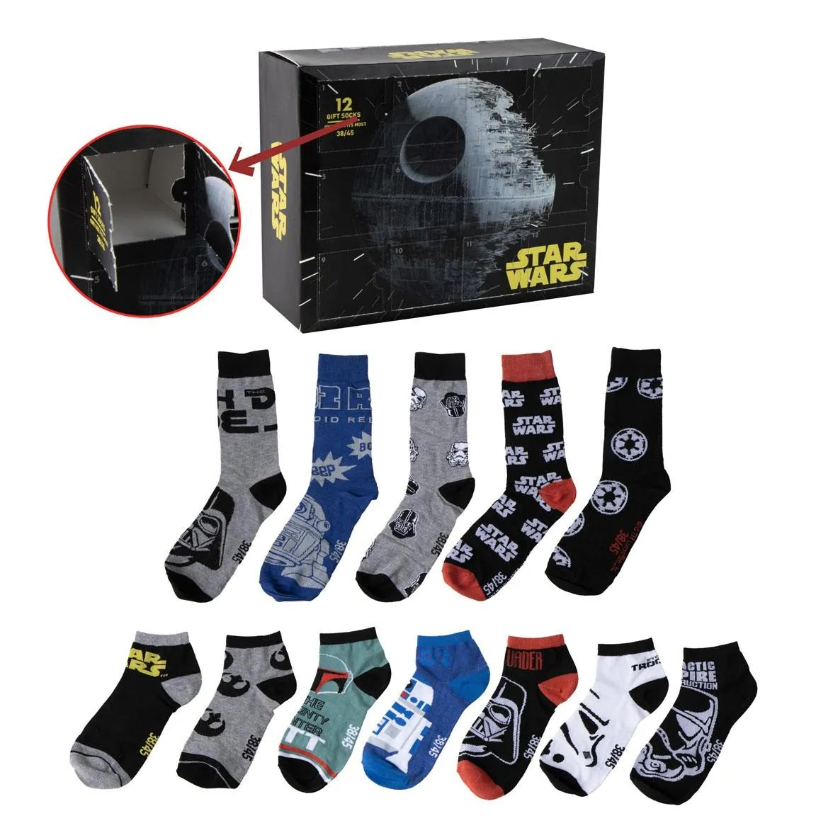 Star Wars Sokken Cadeauset 12 Paar verpakking