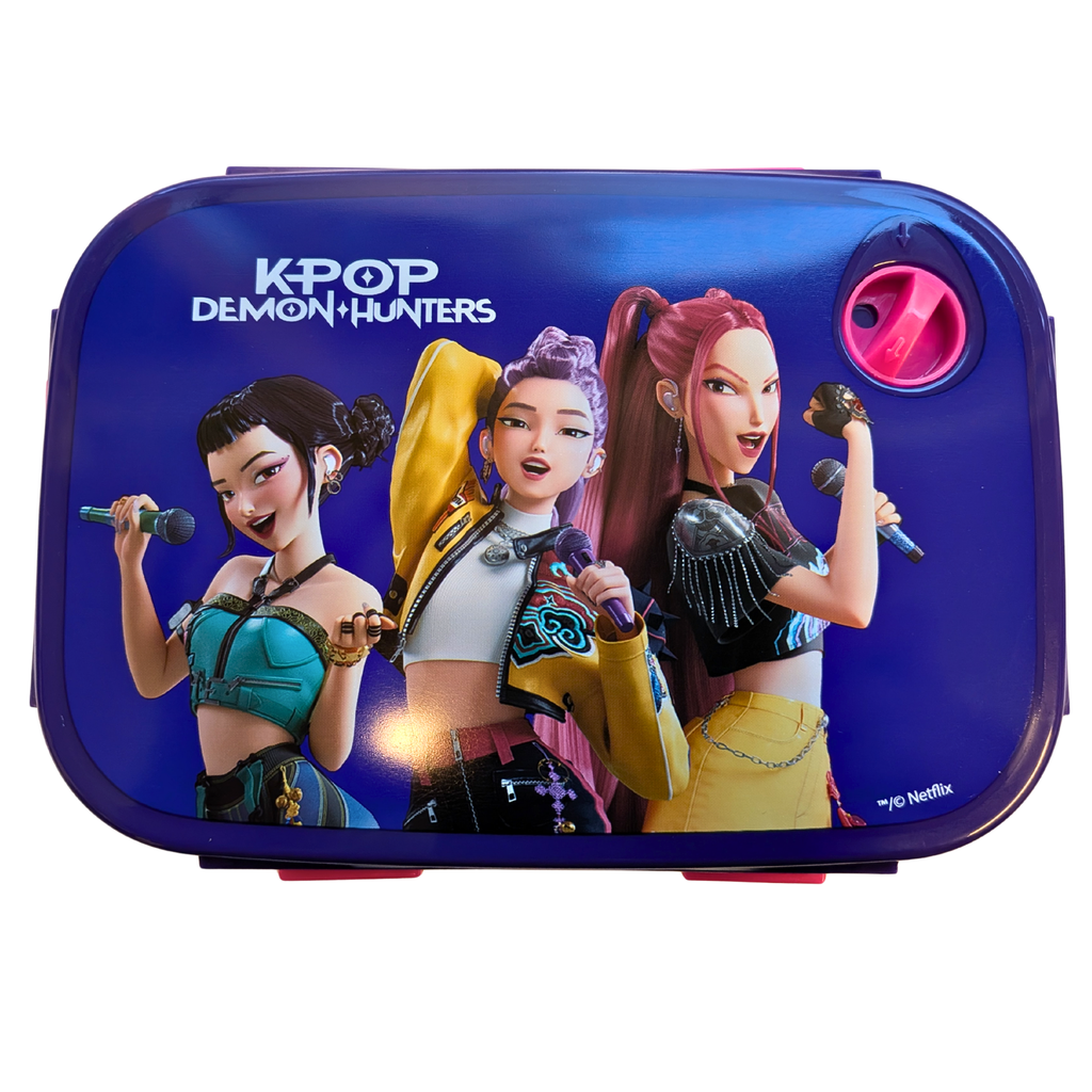 KPop Demon Hunters broodtrommel 920 ml paars met Rumi Mira en Zoey