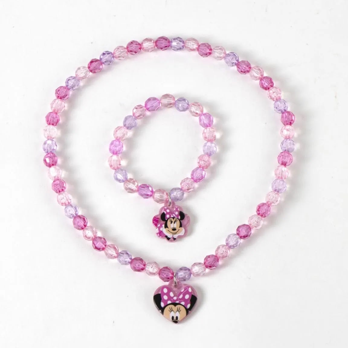 kralenketting en armband met Minnie bedel
