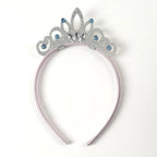 Zilverkleurige glitter tiara op lila diadeem