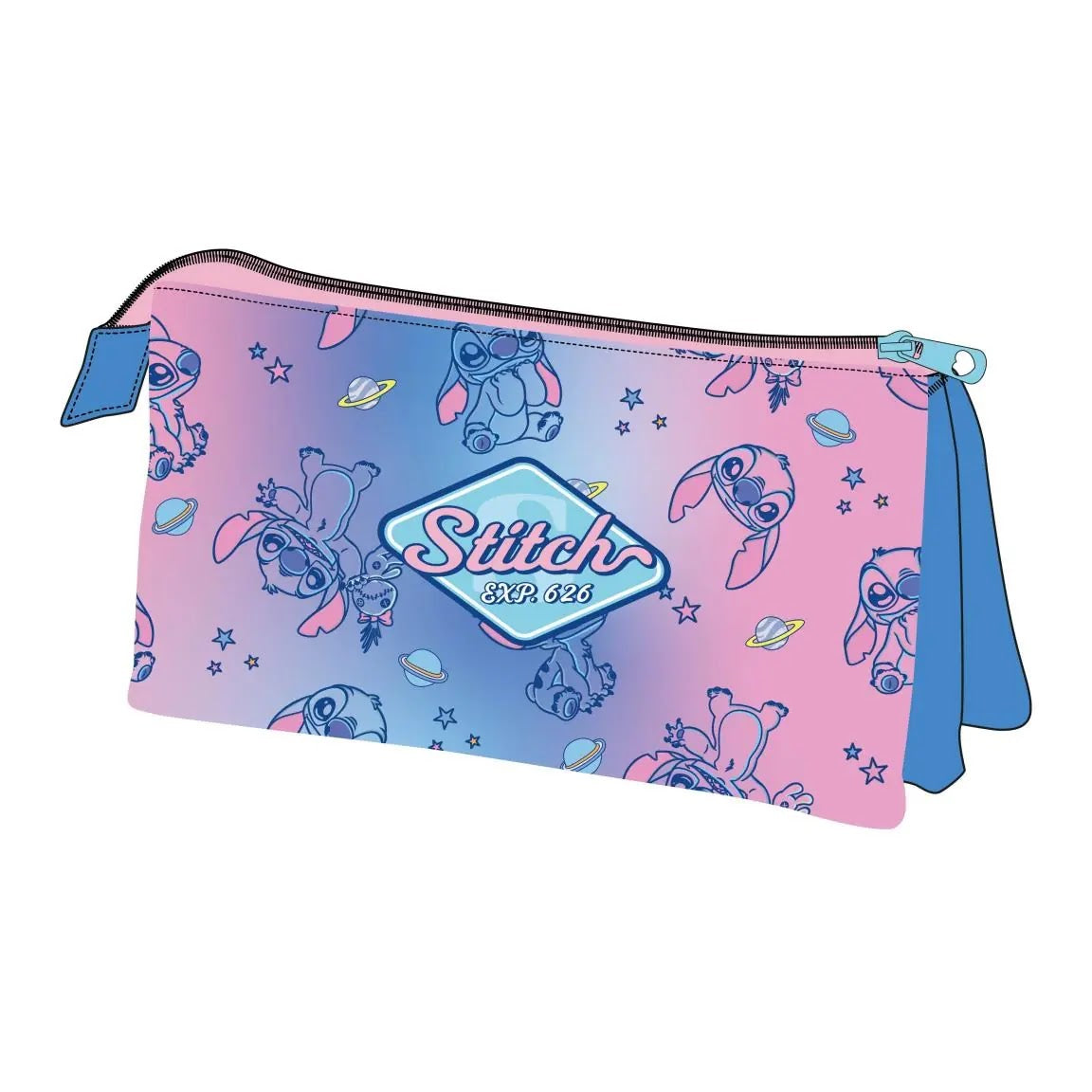 Disney Stitch etui 3 vakken achterkant