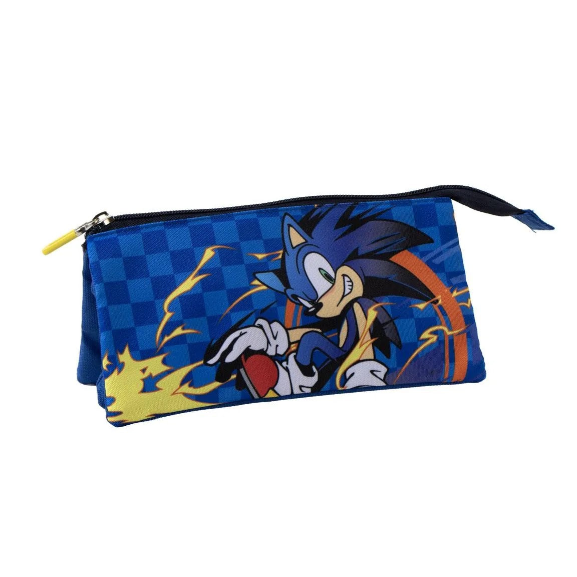 Sonic the Hedgehog etui 3 vakken blauw voorkant