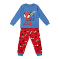 Marvel Spidey pyjama jongens met blauw shirt met Spidey print en rode broek, vooraanzicht