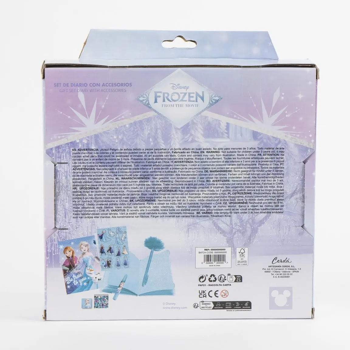 Disney Frozen dagboek cadeauset achterkant
