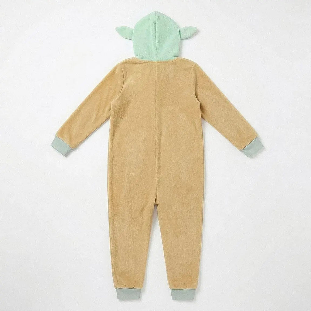 Grogu onesie achterkant met capuchon en oren