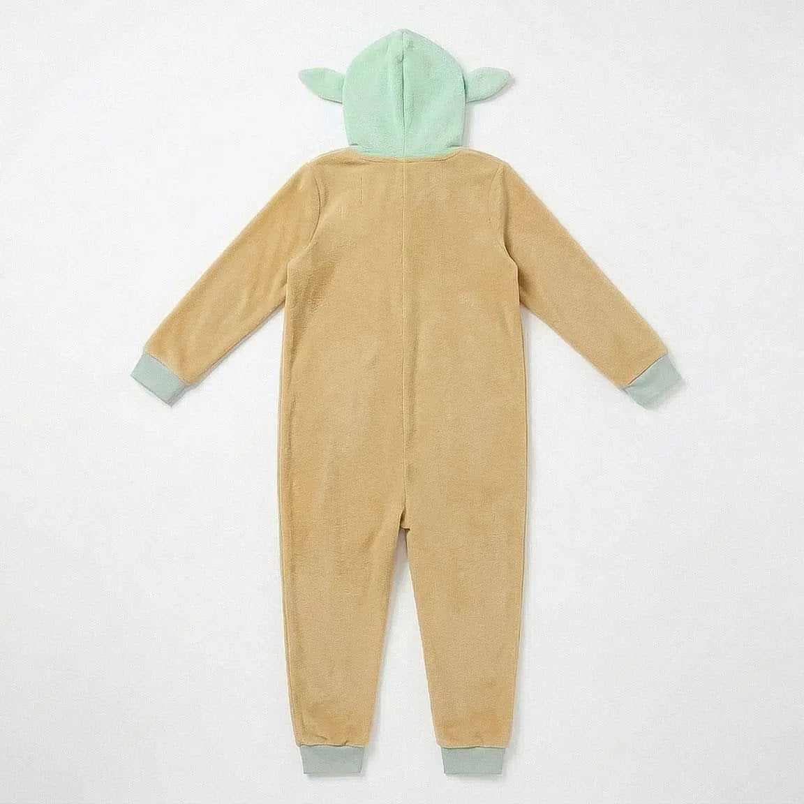 Grogu onesie achterkant met capuchon en oren