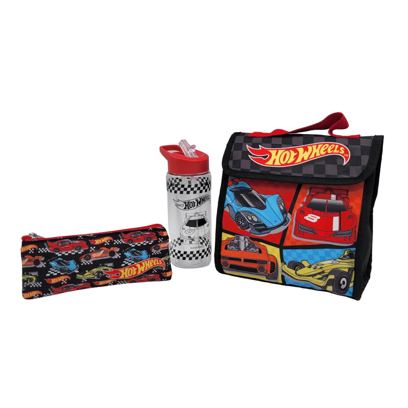 Hot Wheels lunchtas, drinkfles en etui