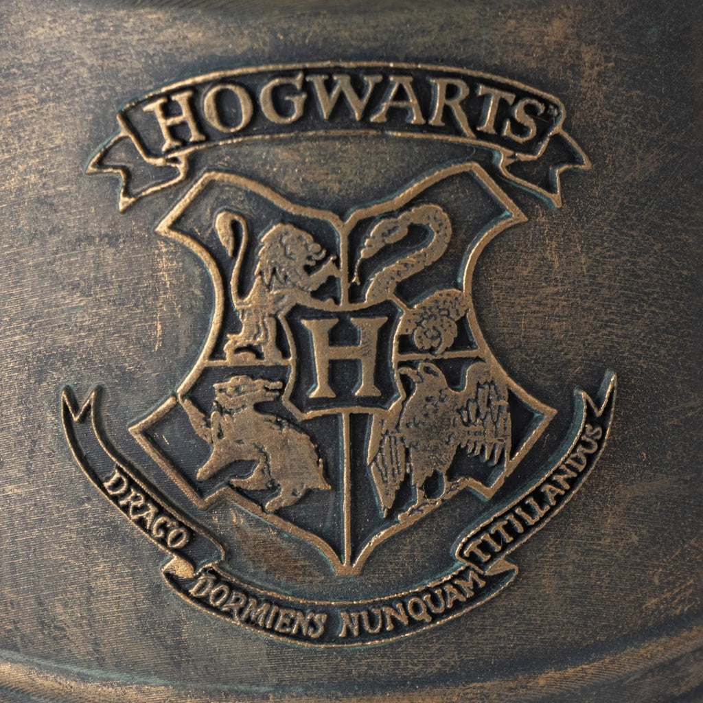 Detail Hogwarts wapen in reliëf