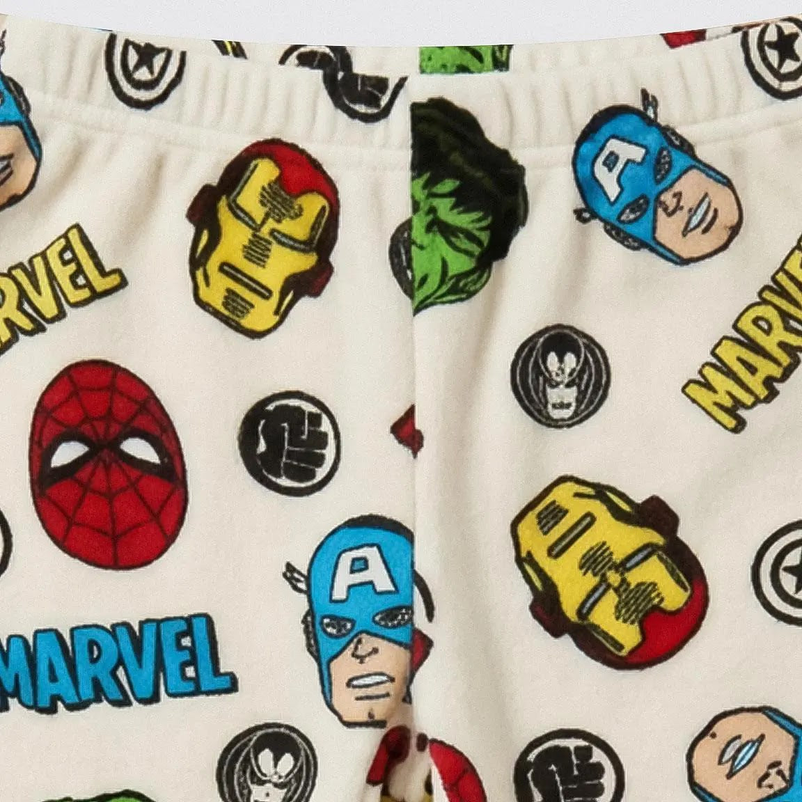 Detail pyjamabroek met elastische band en Marvel print