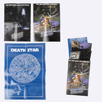 Drie Star Wars posters waaronder de Death Star blauwdruk