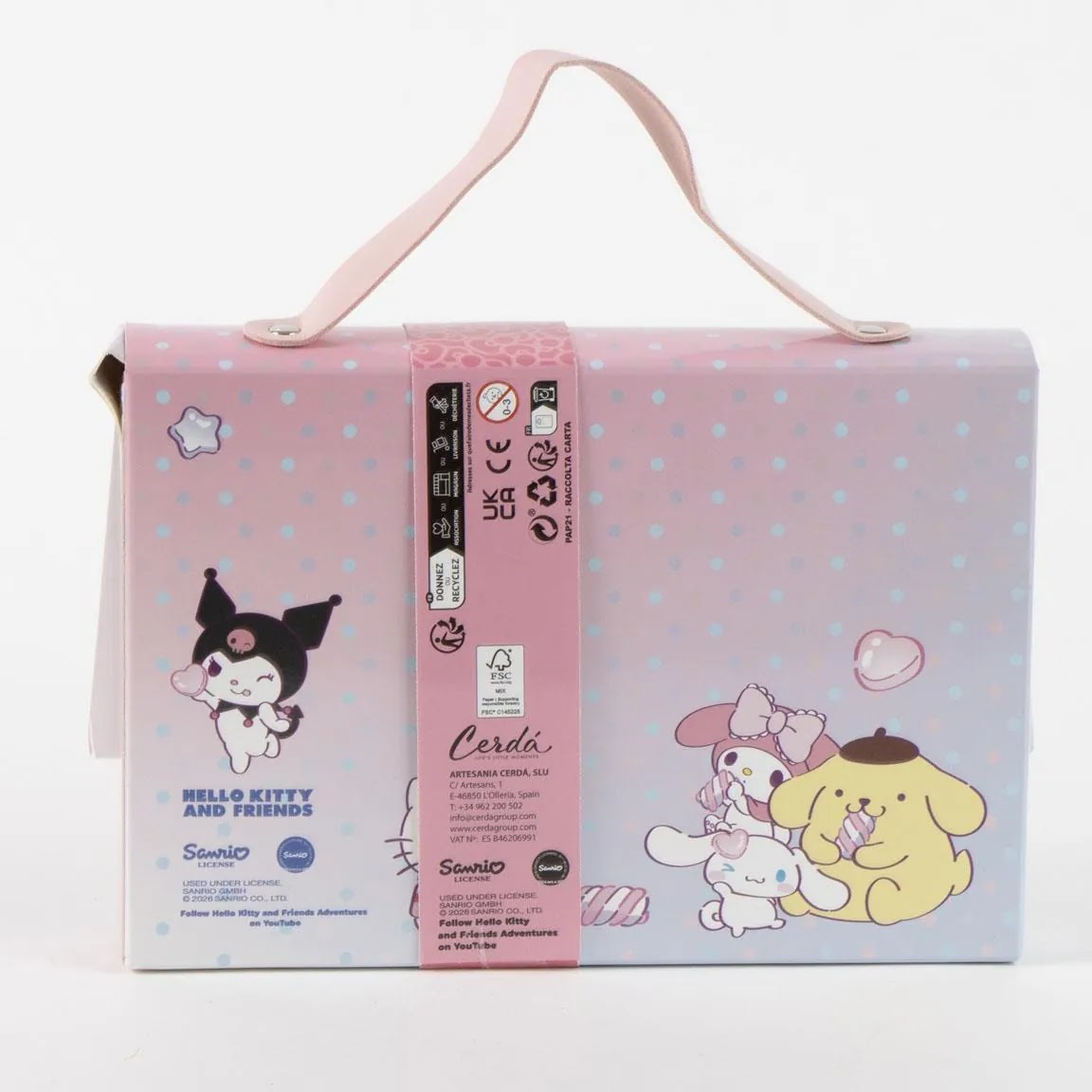Hello Kitty and Friends knutselset draagkoffer achterkant