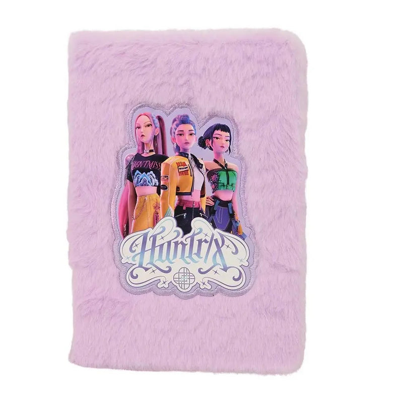 Kpop Demon Hunters Huntrix pluche notitieboek A5 roze detail