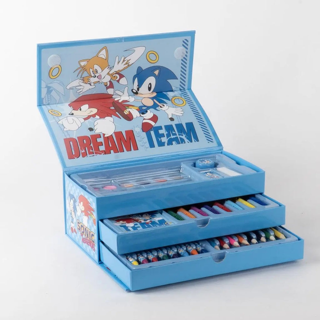 Sonic the Hedgehog tekendoos open met lades