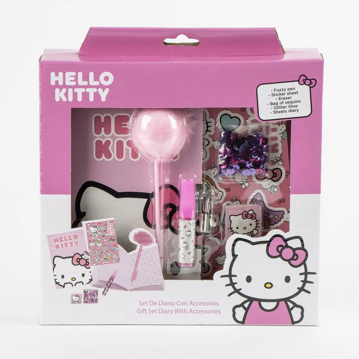 Hello Kitty dagboek cadeauset verpakking voorkant