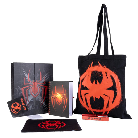 Marvel Spiderman Miles Morales Cadeauset - Shopper, Notitieboek, Muismat en Pen