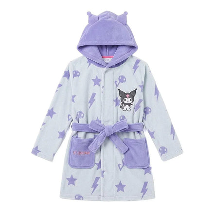 Hello Kitty Kuromi Badjas Meisjes - Wit en Lila met Capuchon en Oortjes