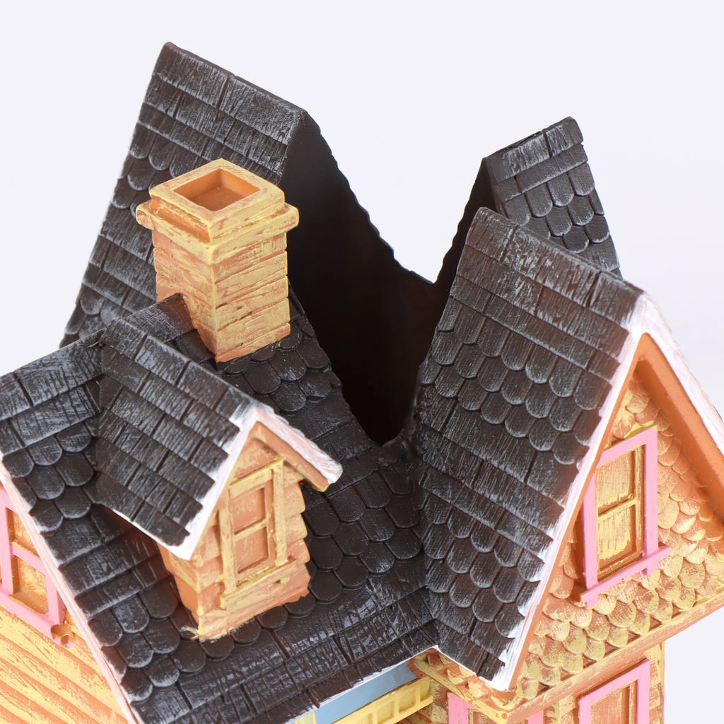 Detail dak en schoorsteen met opening voor pennen