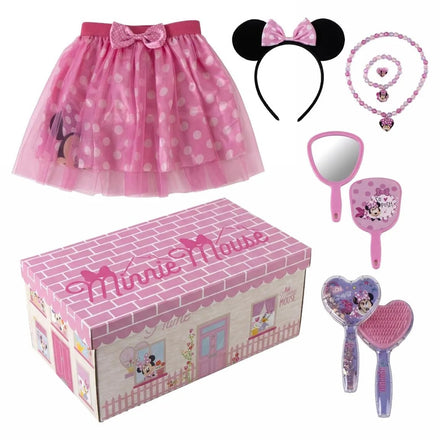 Disney Minnie Mouse Beauty- en Verkleedset Meisjes - Roze Rokje en Accessoires - Opbergdoos