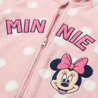 Detail MINNIE tekst en Minnie afbeelding met rits