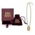 The Lord of the Rings ketting met goudkleurige De Ene Ring, fluwelen zakje en cadeaudoos