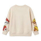 Paw Patrol sweater achterkant met Marshall en Rubble op de mouwen