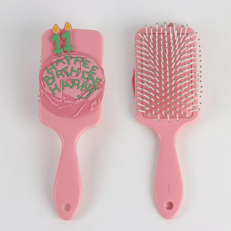 roze haarborstel Happee Birthdae Harry voor- en achterkant