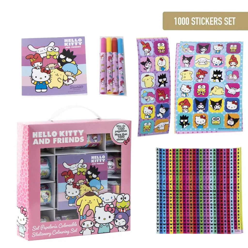Hello Kitty & Friends stickerset 1000 stickers overzicht