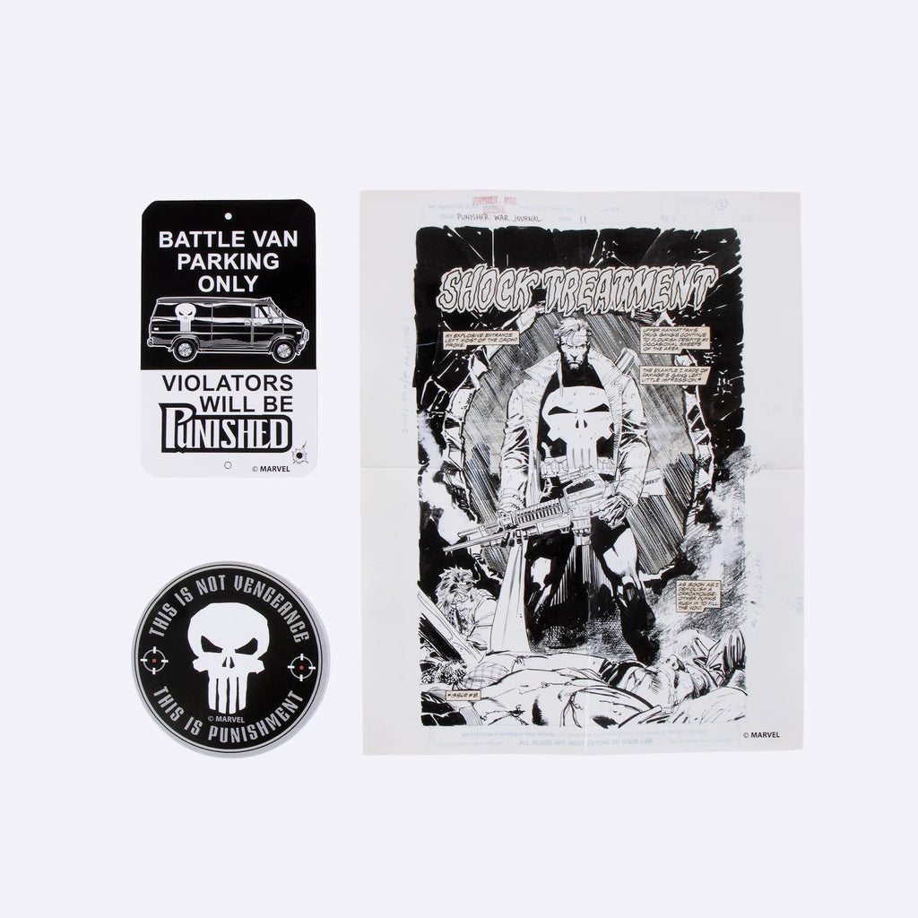 Stripposter Shock Treatment, Battle Van bordje en rond embleem