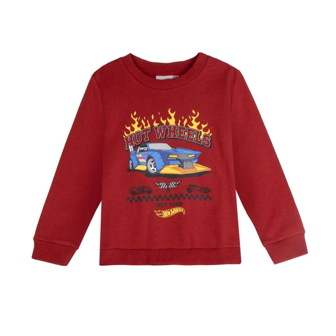 Hot Wheels sweater jongens rood met raceauto print