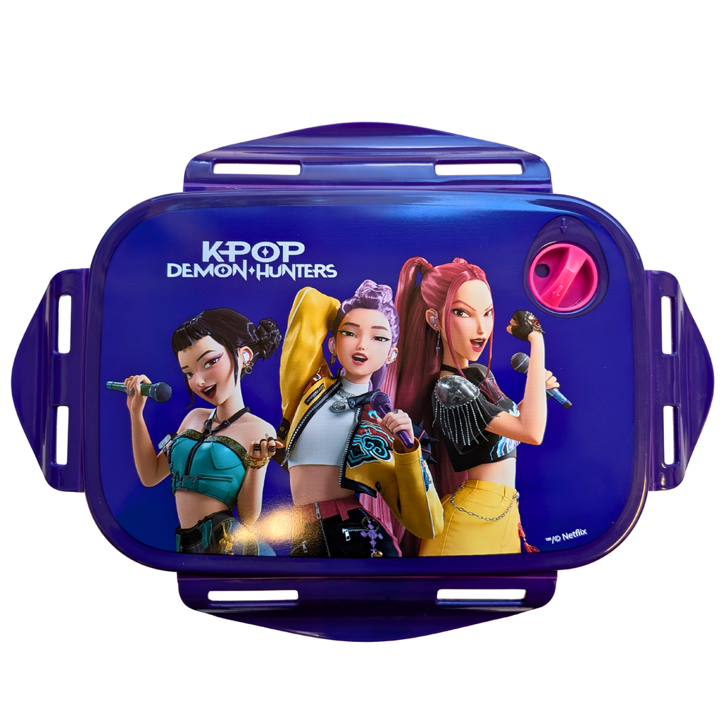 KPop Demon Hunters lunchbox vooraanzicht met kliksluitingen