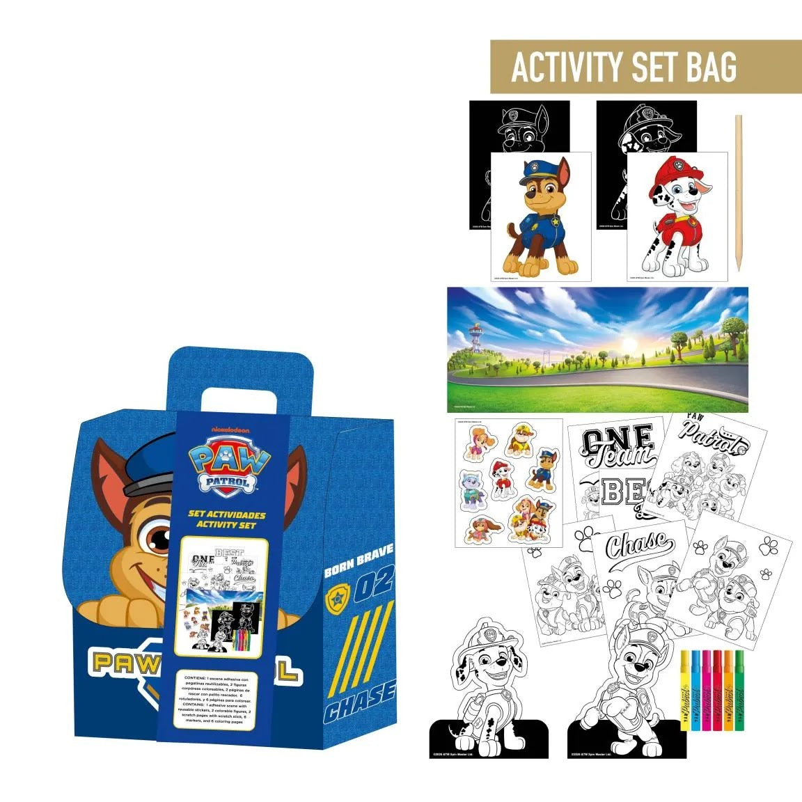 Paw Patrol activiteitenset in tas met kleurplaten stickers en stiften
