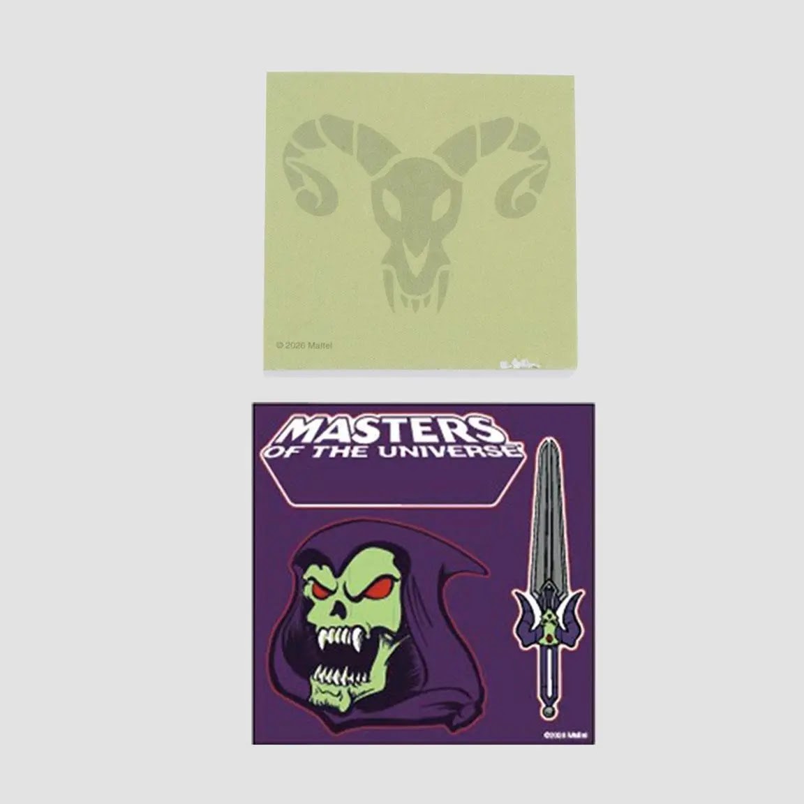 Masters of the Universe memoblaadjes en kaart