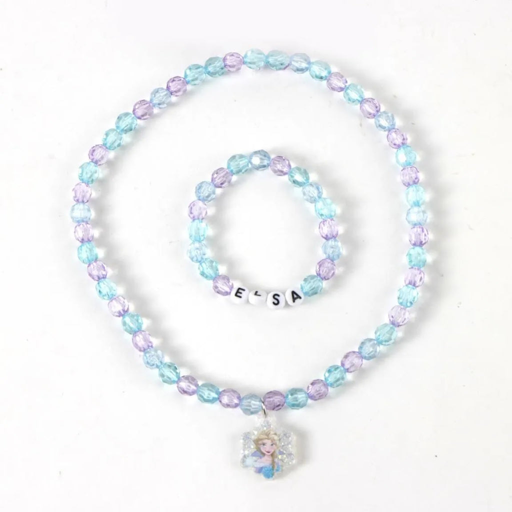 Kralenketting met Elsa hanger en armband met de letters ELSA