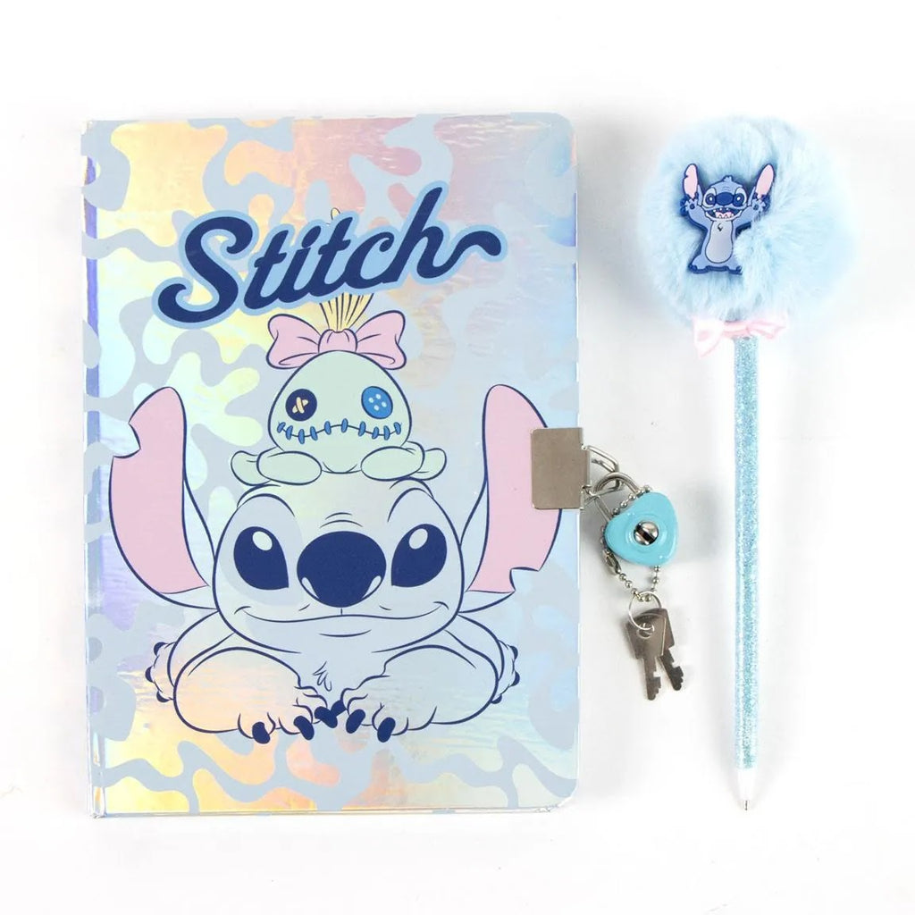 Disney Stitch dagboek schrijfset met slot en pluche pen