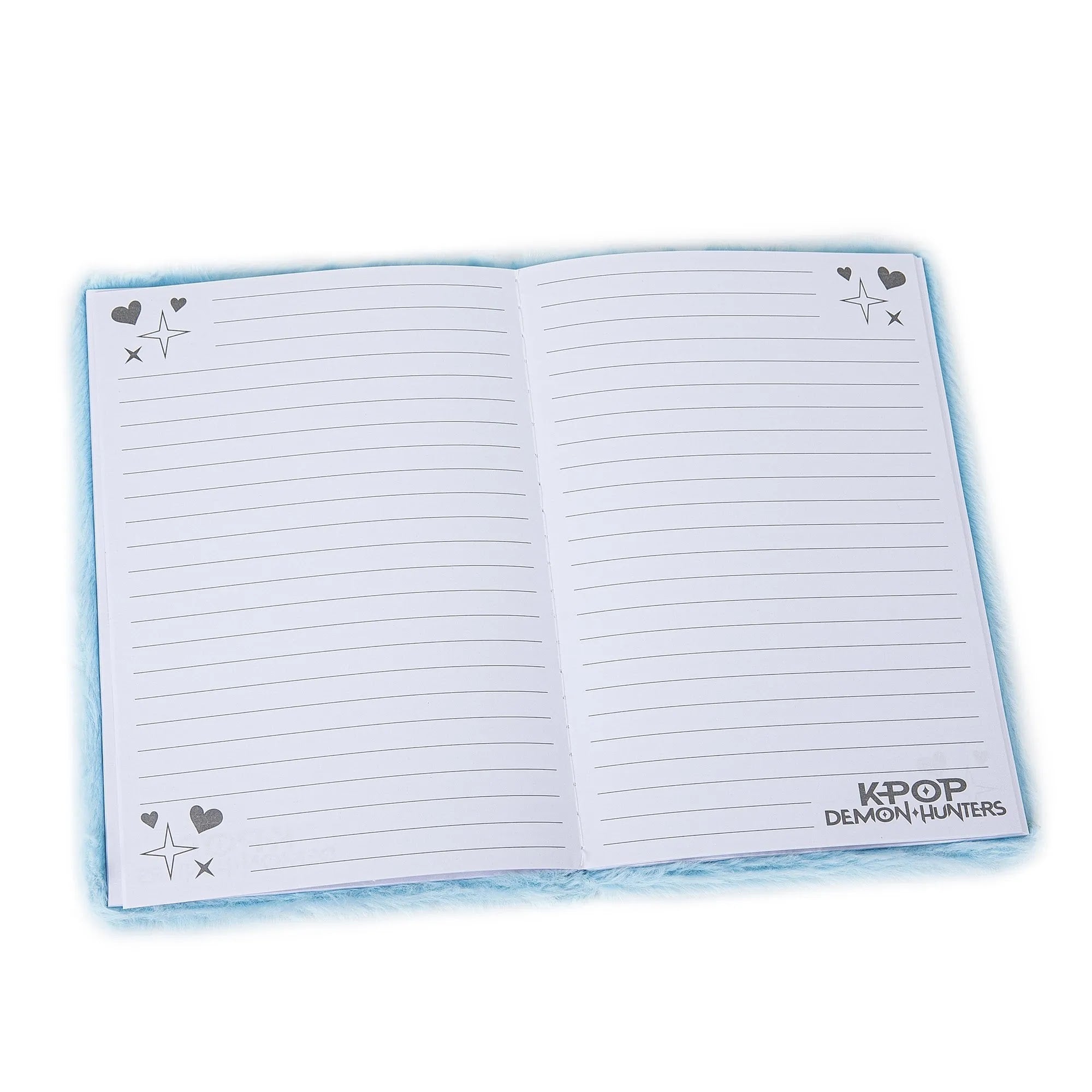 Kpop Demon Hunters Derpy pluche notitieboek open
