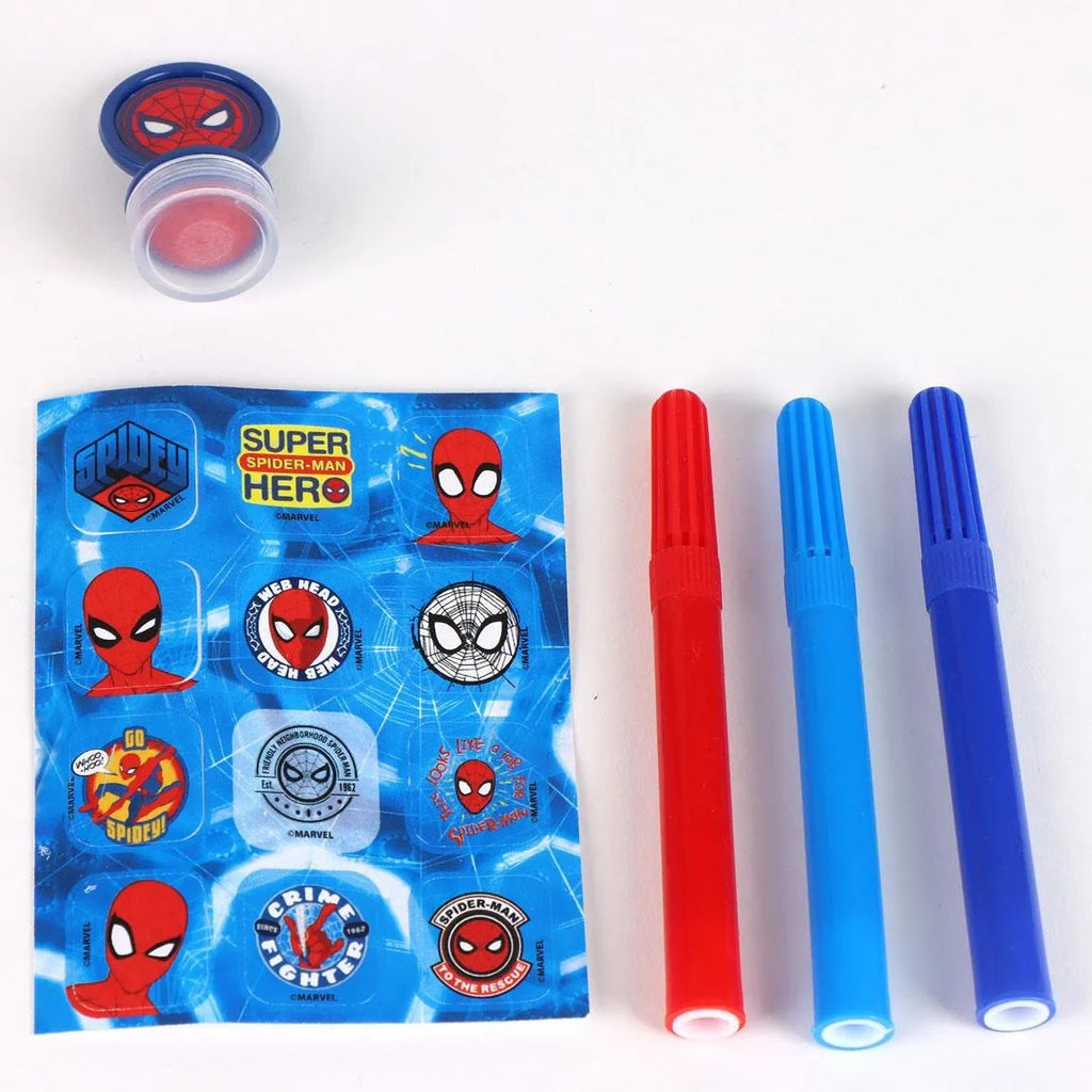 Marvel Spiderman stickers, stempel en stiften