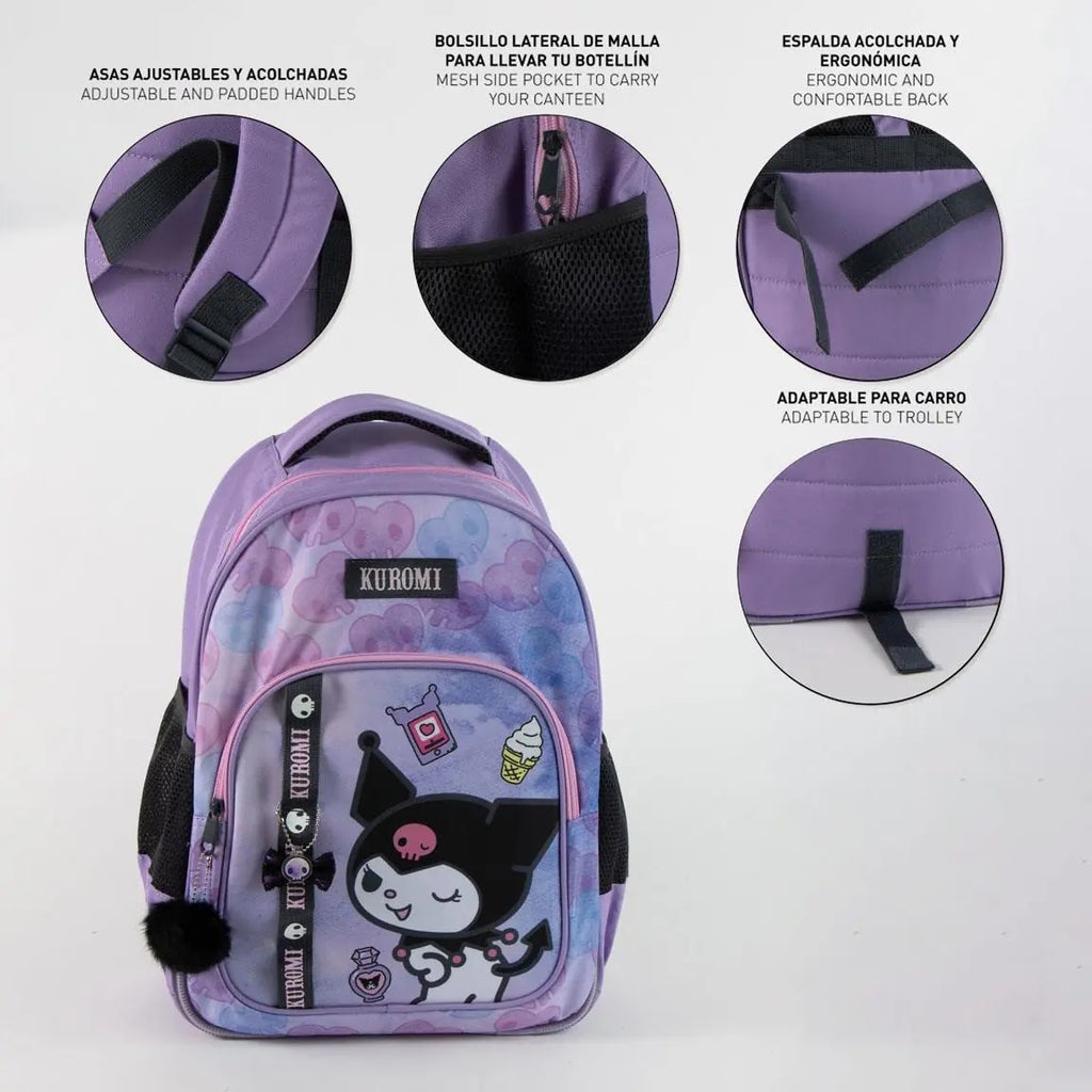 Hello Kitty Kuromi rugzak comfort en opbergvakken