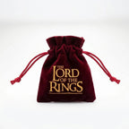 bordeauxrood fluwelen zakje met The Lord of the Rings logo
