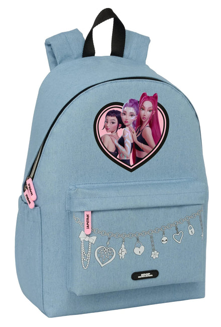 Kpop Demon Hunters Rugzak Meisjes - HUNTR/X - Lichtblauw - Schooltas met Laptopvak - 42 x 30 x 10 cm