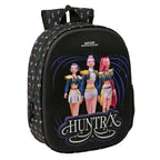 Kpop Demon Hunters Huntrix 3D rugzak zwart voorkant 33 cm