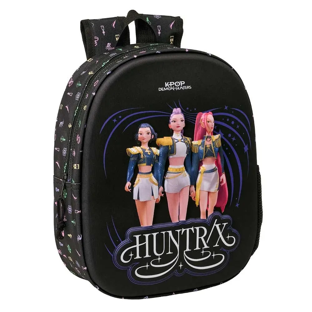 Kpop Demon Hunters Huntrix 3D rugzak zwart voorkant 33 cm
