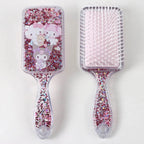 Hello Kitty haarborstel voor- en achterkant met glittersterretjes