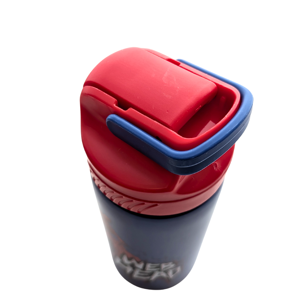 Spiderman drinkfles bovenaanzicht deksel