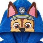 Detail capuchon met gezicht van Chase en Paw Patrol embleem op de pet